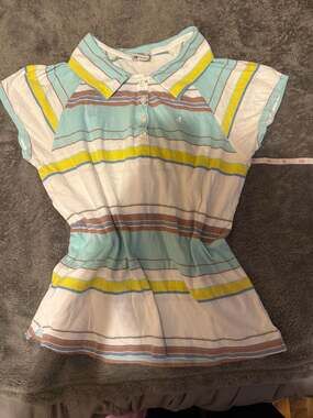 Old Navy Multicolor Striped Short Sleeve Polo Tiny Fit M